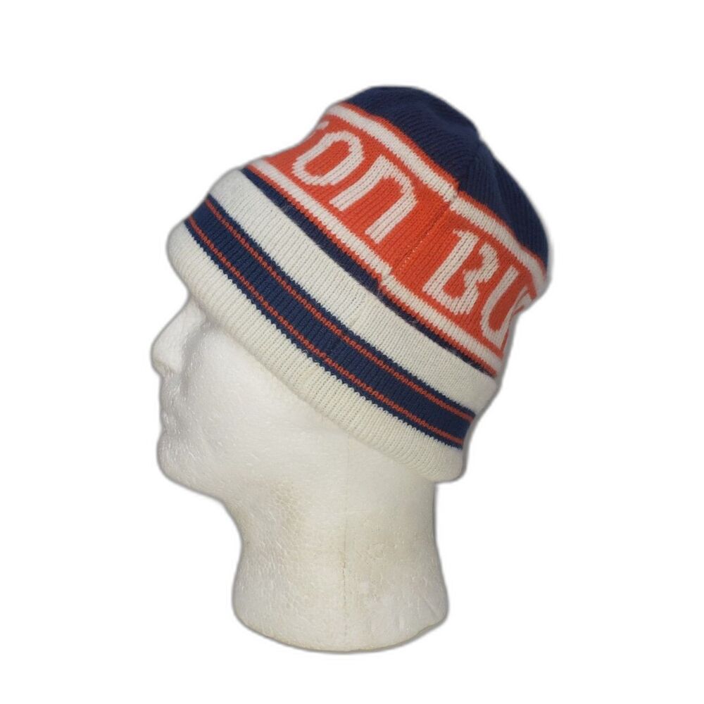 Burton Beanie Winter Hat Blue and White Orange Stripes Unisex